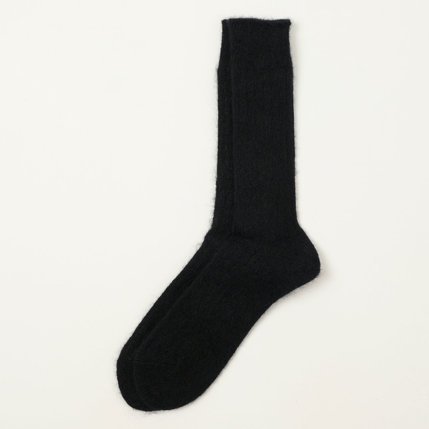 Anonymous Ism Mohair Rib Crew Sock - Black