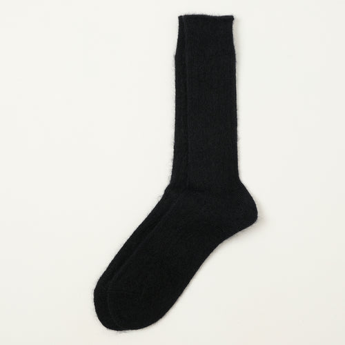 Anonymous Ism Mohair Rib Crew Sock - Black