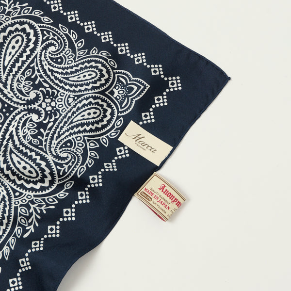 Anonymous Ism Paisley Silk Scarf - Navy