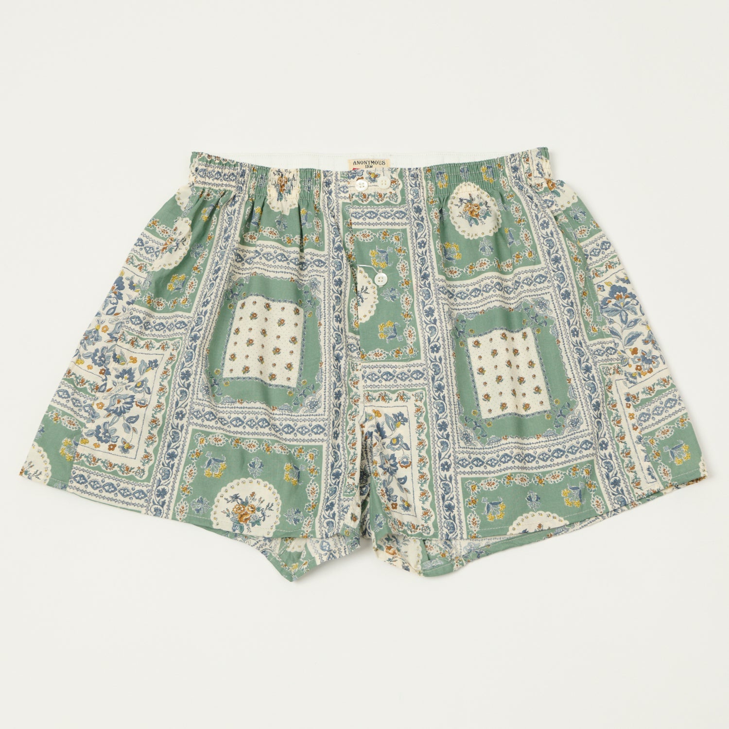 Anonymous Ism Fine Lawn Vintage Scarf Boxer - Green