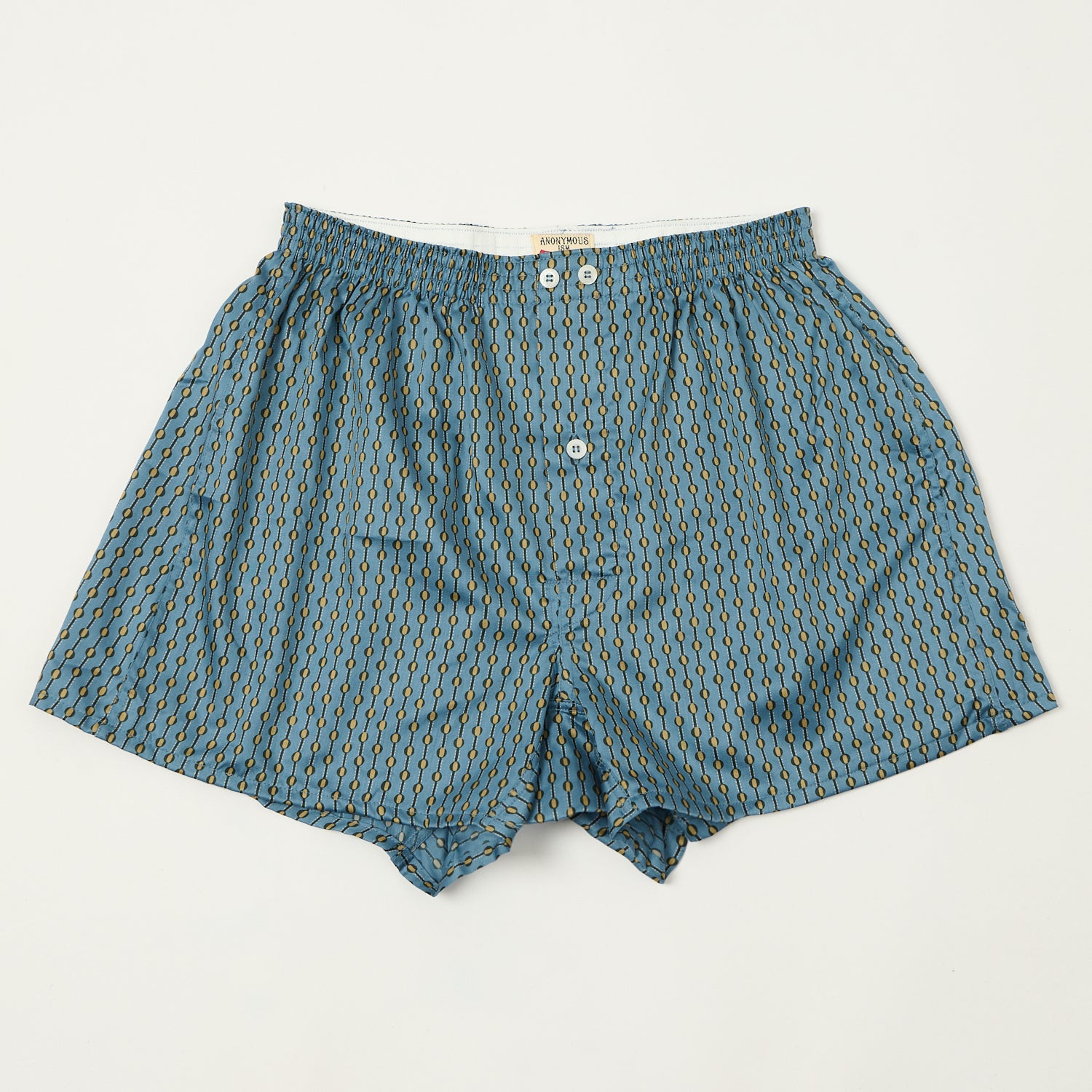 Anonymous Ism Fine Satin Dots Boxer - Blue
