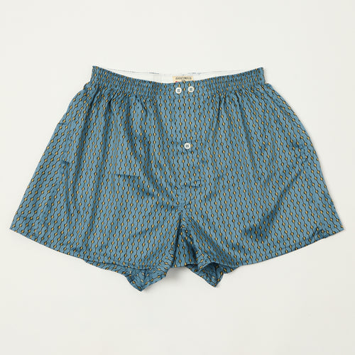 Anonymous Ism Fine Satin Dots Boxer - Blue