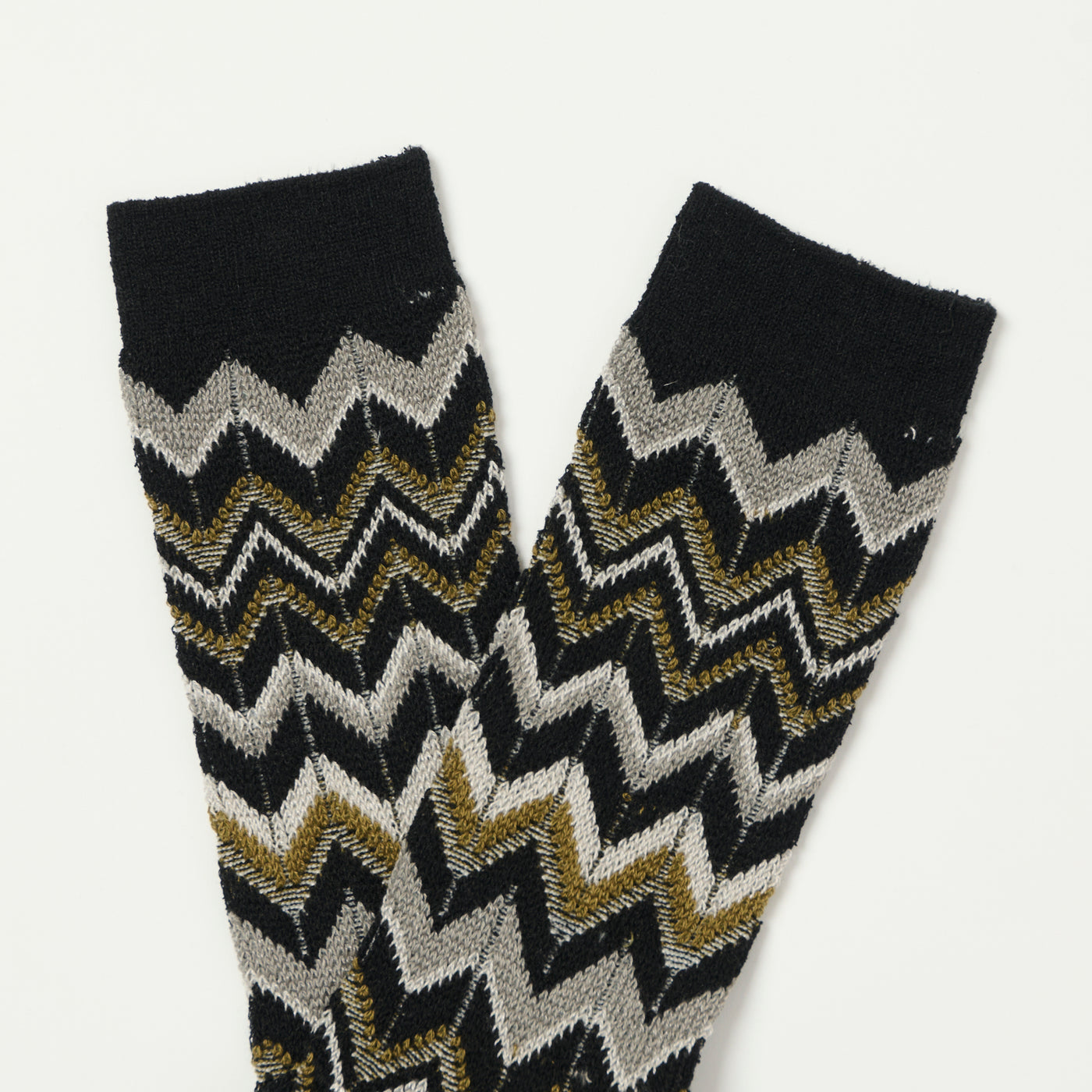 Anonymous Ism Modern Herringbone Crew Sock - Black