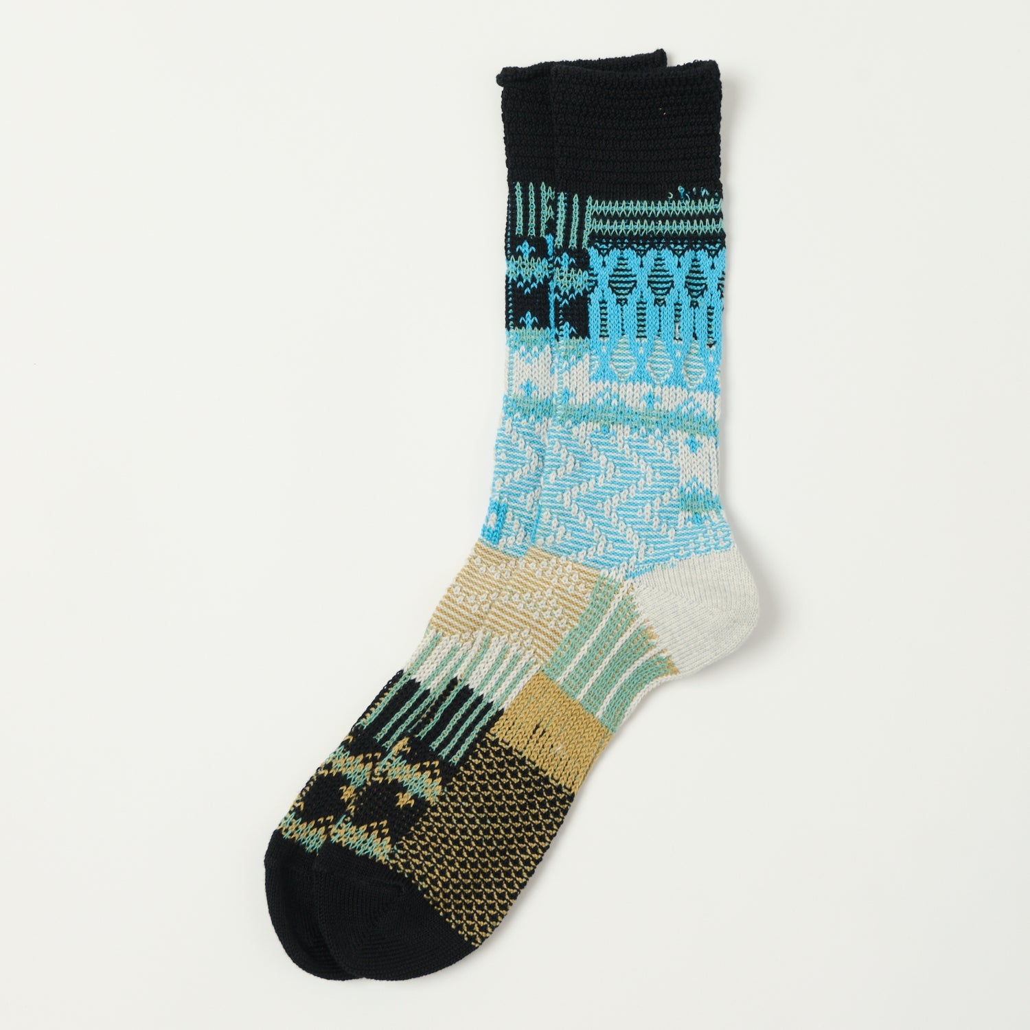 Anonymous Ism Multi Links Jacquard Crew Sock - Black