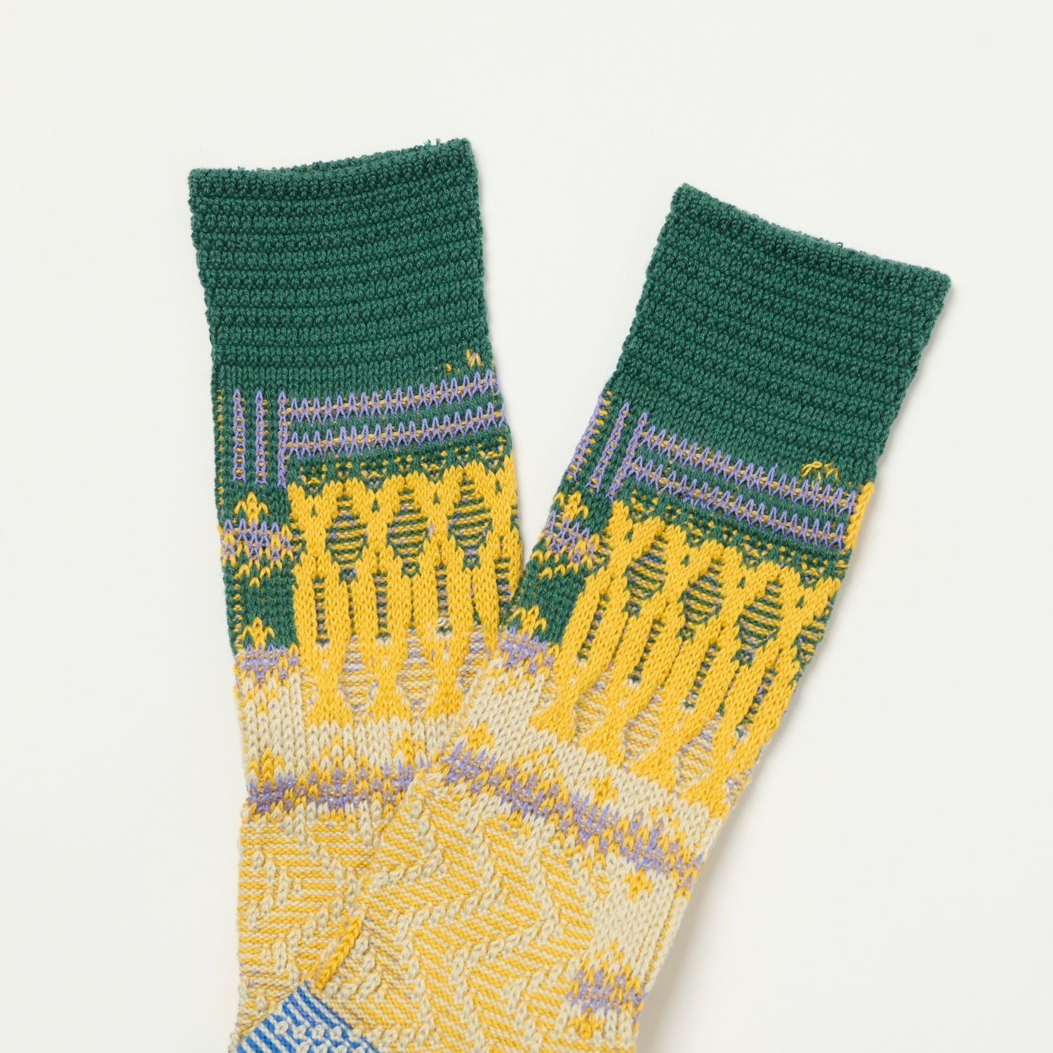 Anonymous Ism Multi Links Jacquard Crew Sock - Moss