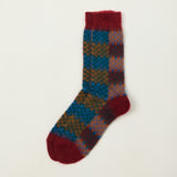 Anonymous Ism Napping Checker Crew Sock - Wine