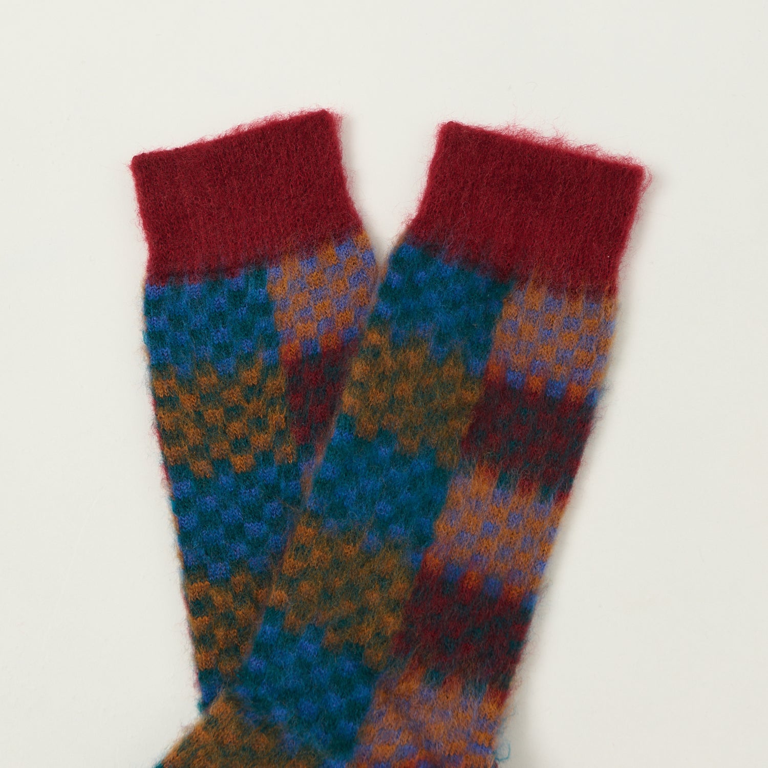 Anonymous Ism Napping Checker Crew Sock - Wine