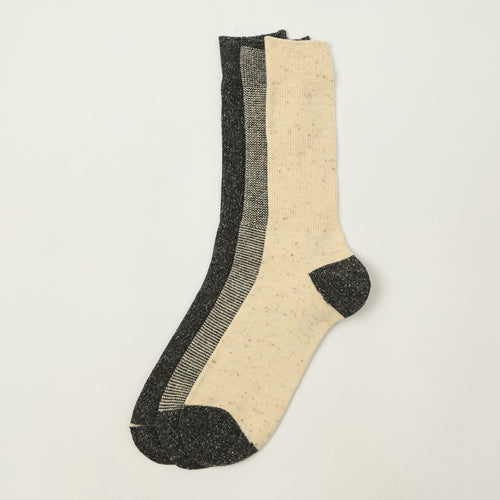 Anonymous Ism Nep American Rib Crew Sock 3 Pack - Charcoal