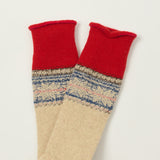 Anonymous Ism Wool Cashmere Pile Snow Crew Sock - Beige