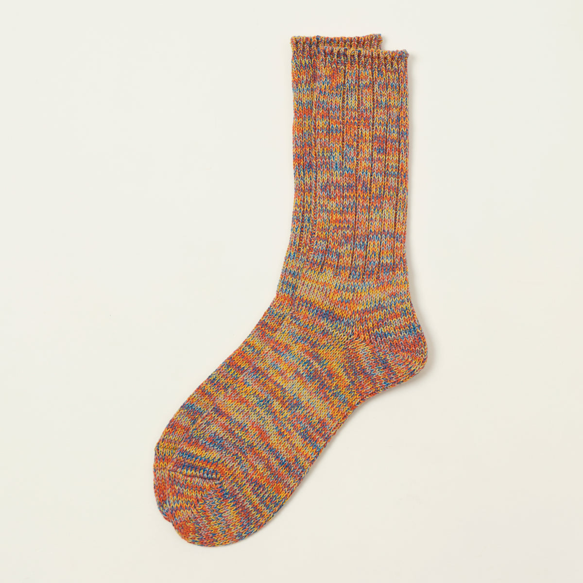 Anonymous Ism 5 Colour Mix Crew Sock - Dark Orange