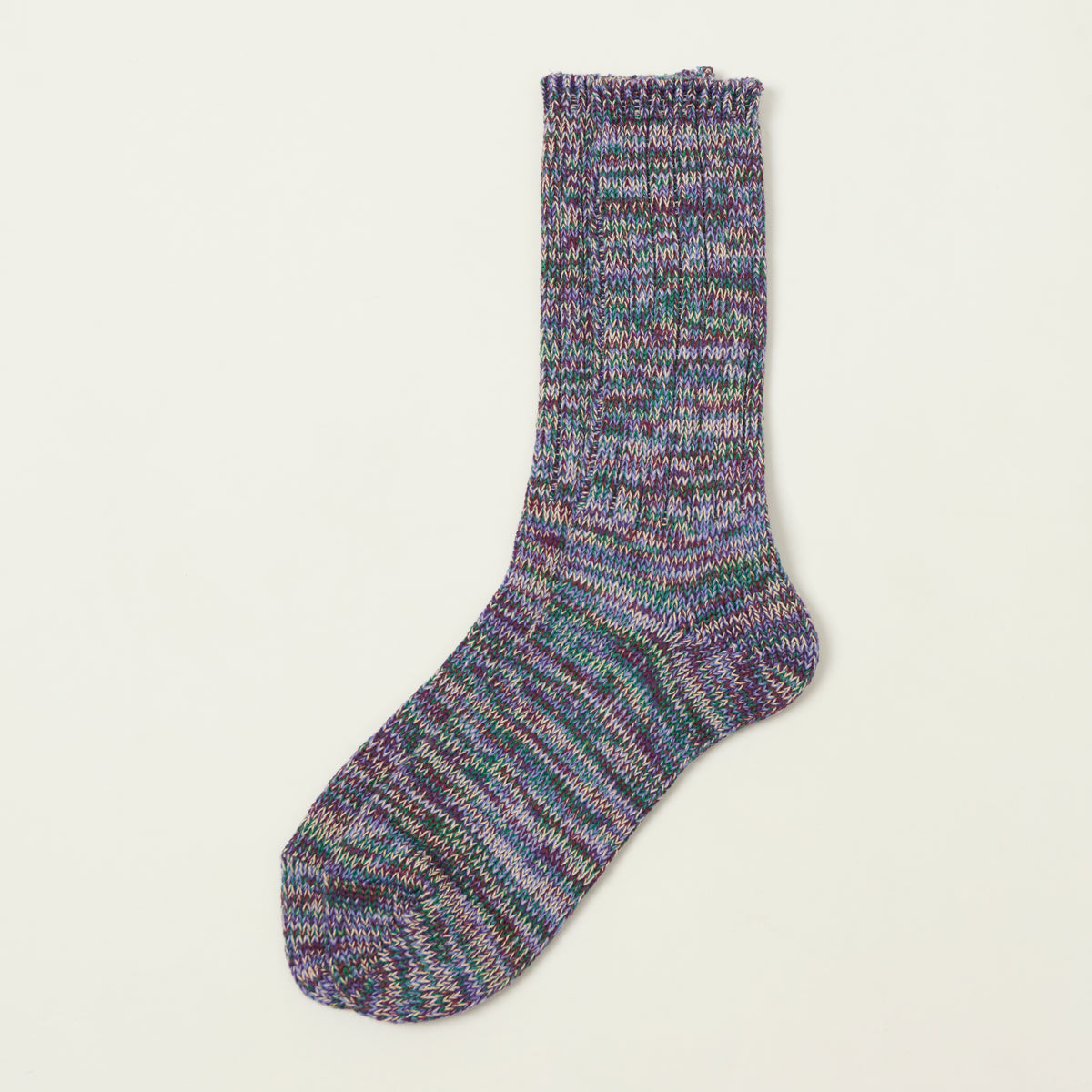 Anonymous Ism 5 Colour Mix Crew Sock - Purple