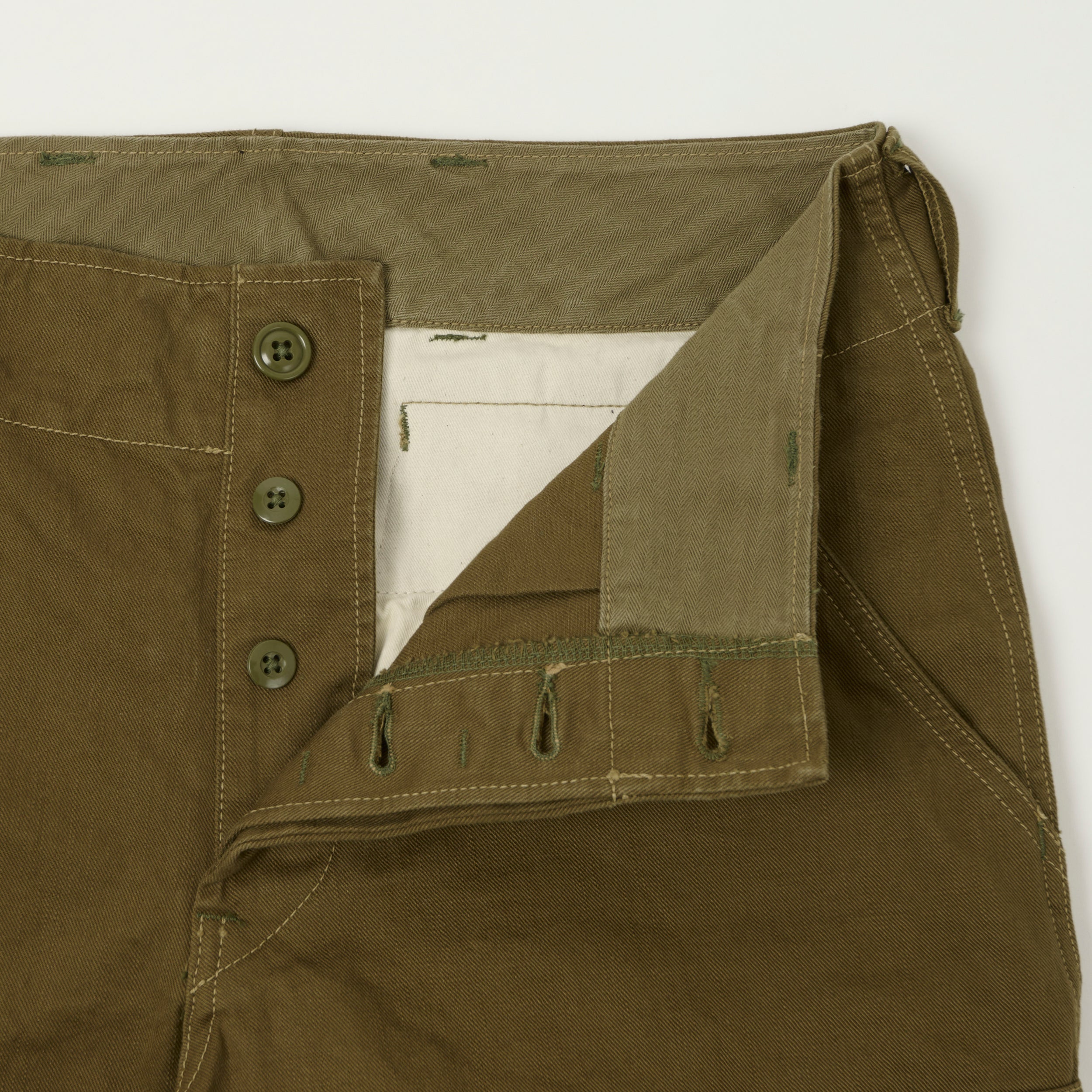 Freewheelers & Co Union Special Overalls Aviators Trouser - Dark Khaki Beige