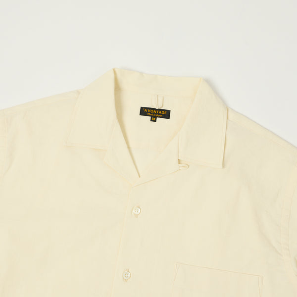 A Vontade S/S Open Collar Shirt - Ecru