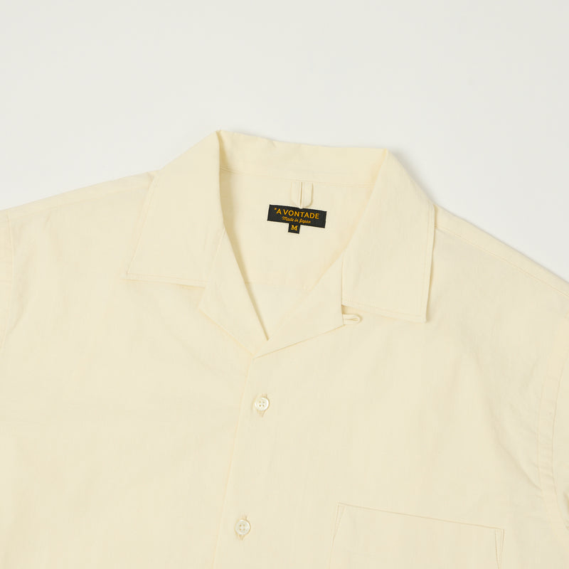 A Vontade S/S Open Collar Shirt - Ecru