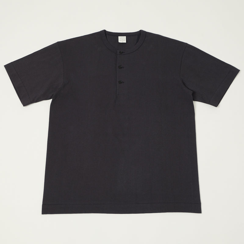 A Vontade S/S Henley T-Shirt - Fade Navy