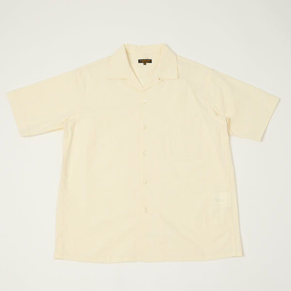 A Vontade S/S Open Collar Shirt - Ecru
