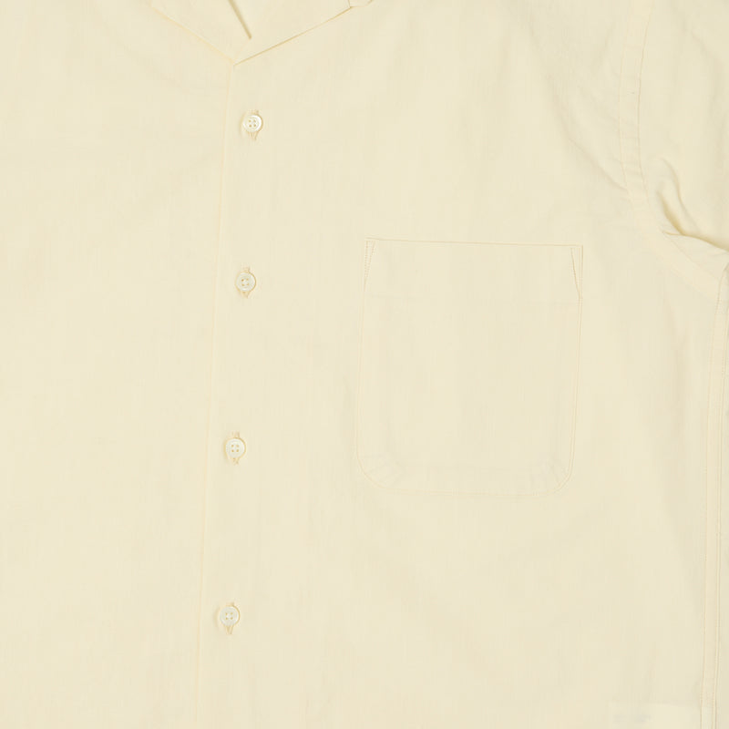 A Vontade S/S Open Collar Shirt - Ecru