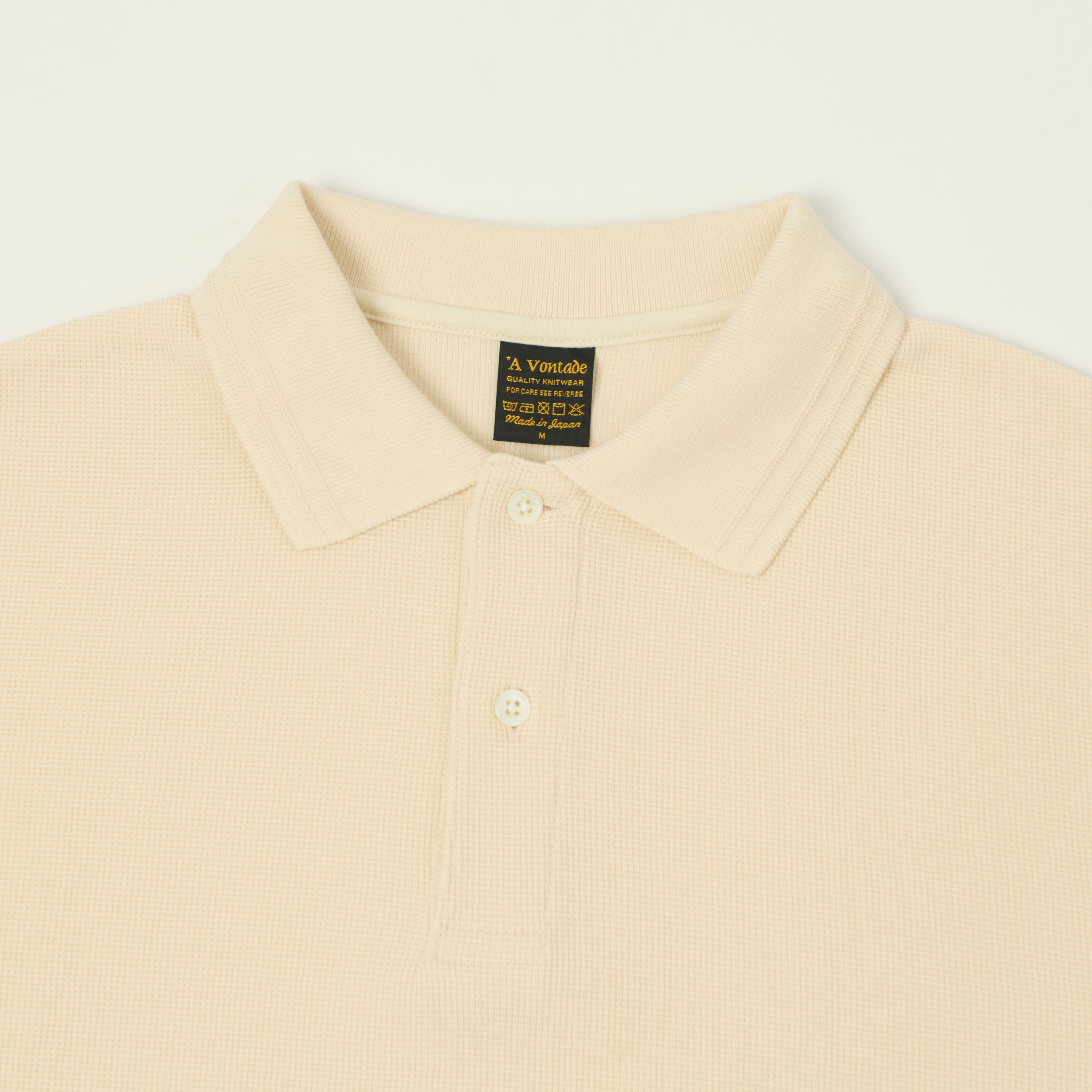 A Vontade 'Surfknit' Waffle Knit Polo - Ivory