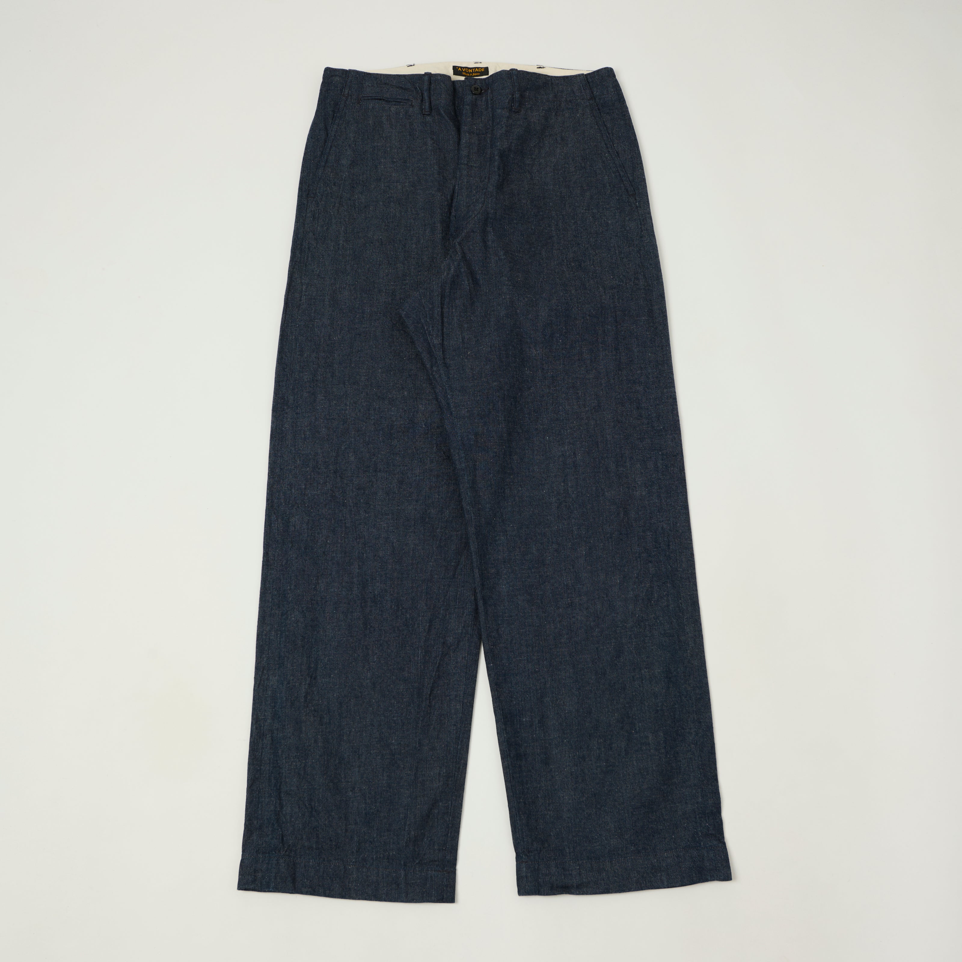 Post Overalls 'E-Z Chinois De Luxe' 8oz Denim Trousers - Deep Wash