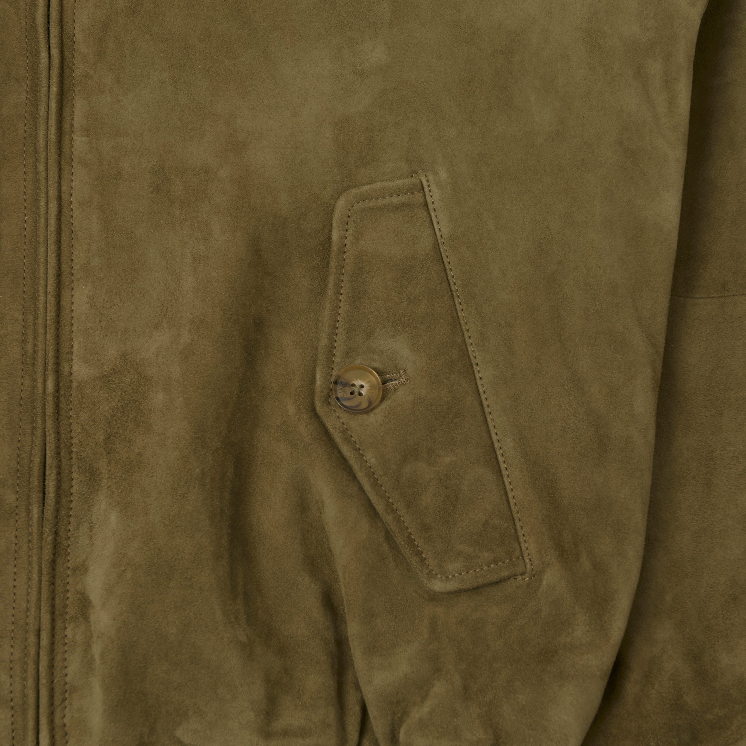 Baracuta G9 Suede Harrington Jacket - Lichen Green