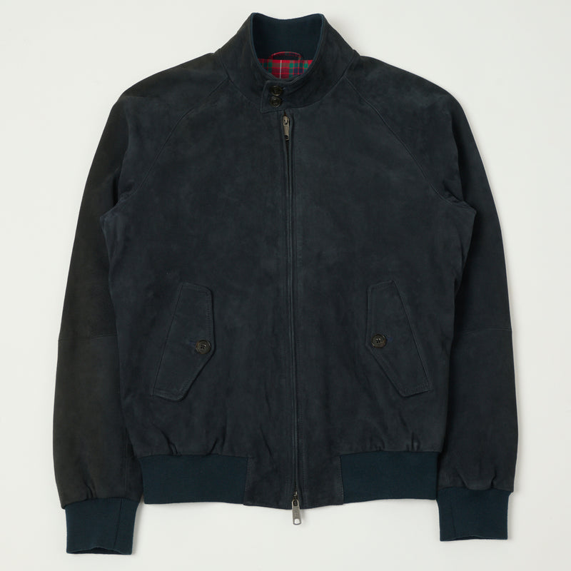 Baracuta G9 Suede Harrington Jacket - Navy