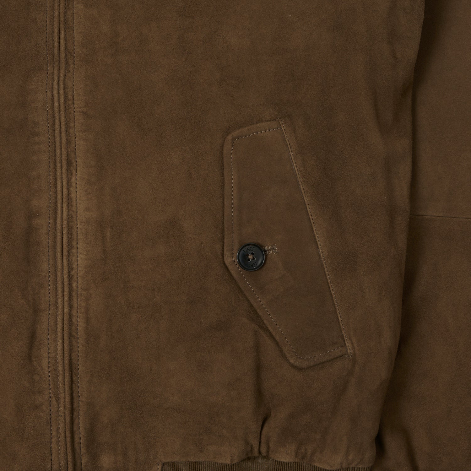 Baracuta G9 Suede Harrington Jacket - Dark Olive