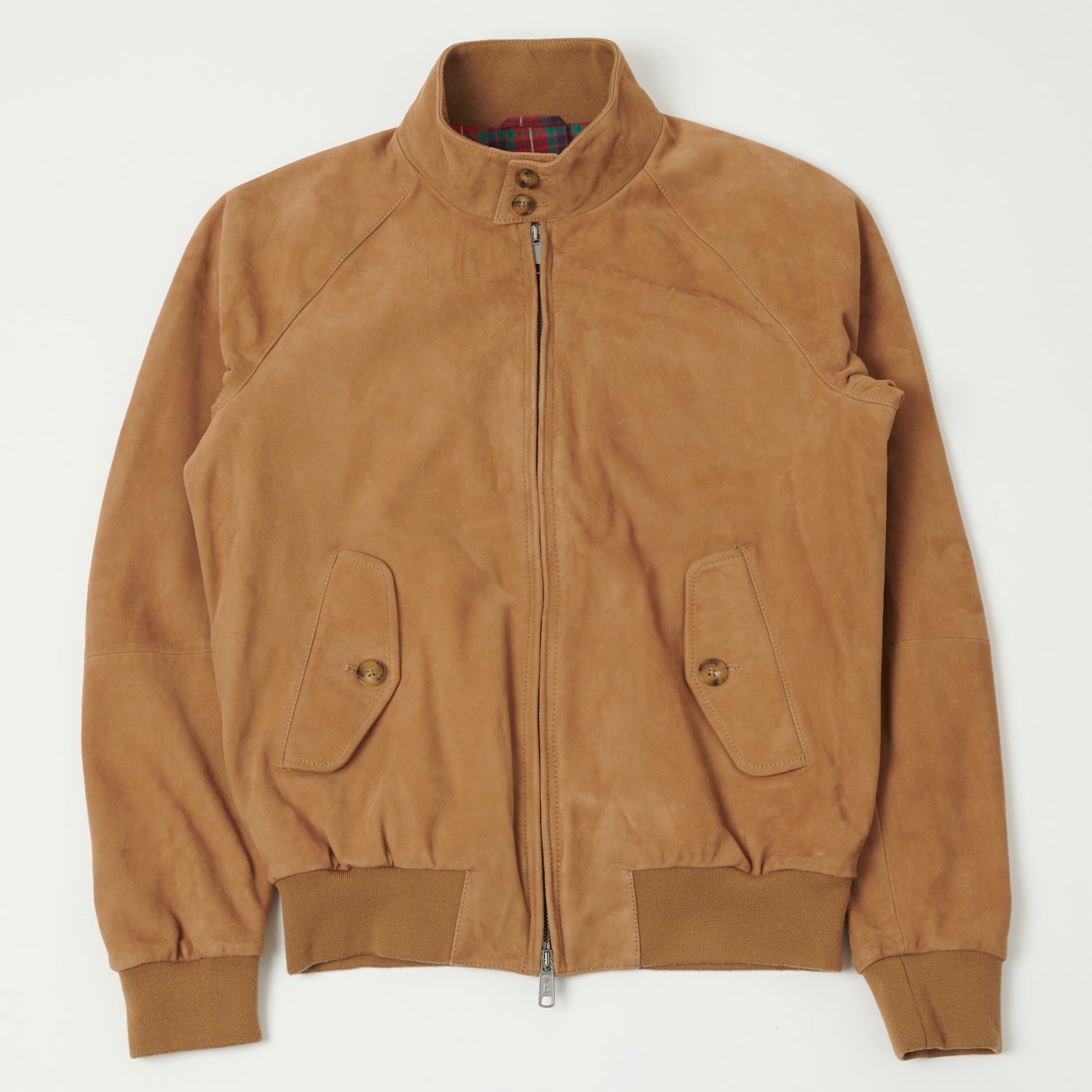 Baracuta G9 Suede Harrington Jacket - Tobacco