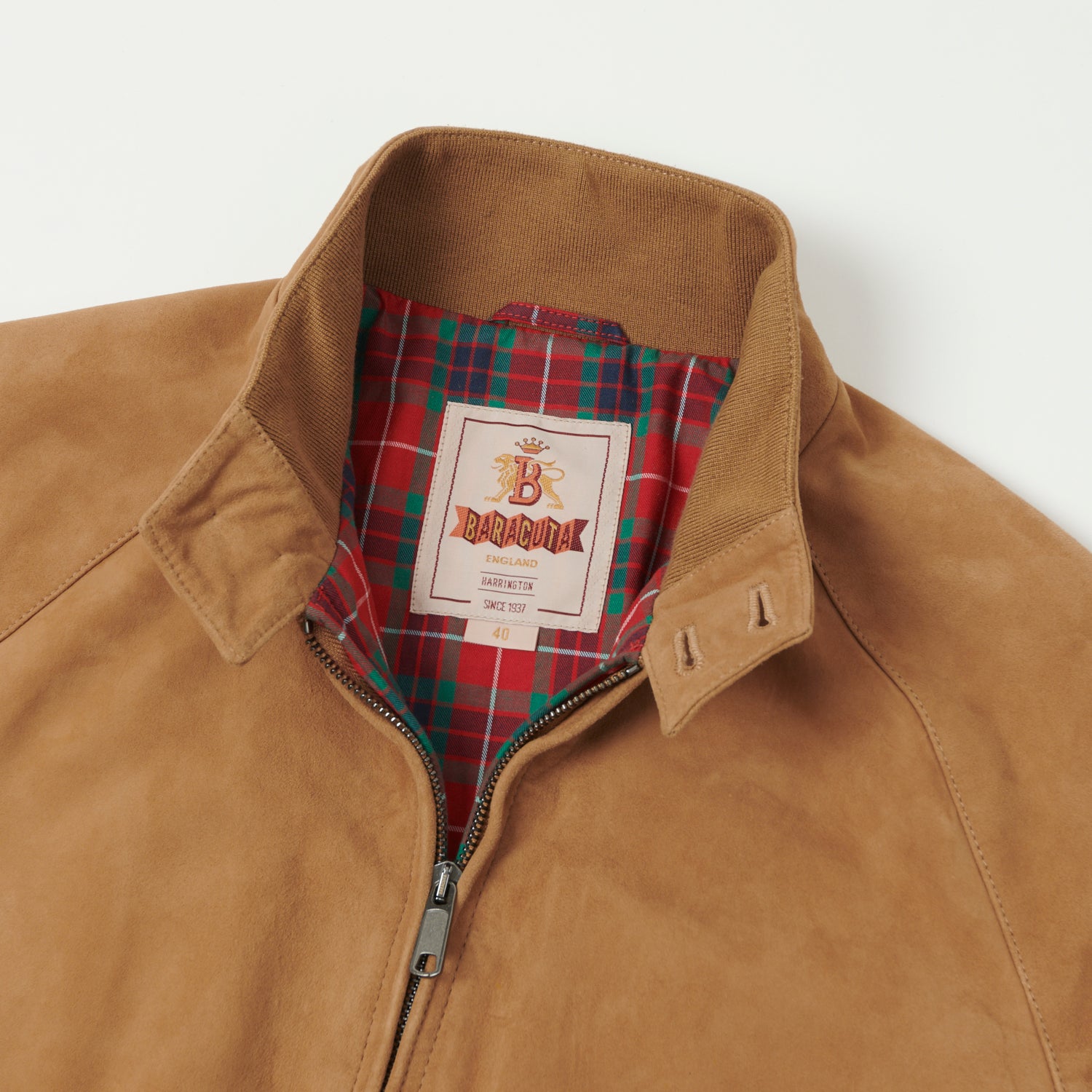 baracuta g9 suede tobacco Jacket Timeless Luxury our signature umbrella back yoke Baracuta G9 Suede Harrington Jacket