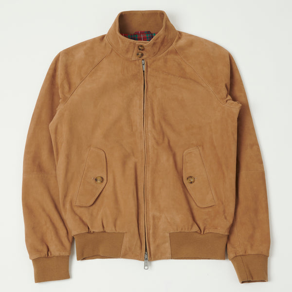 Baracuta G9 Suede Harrington Jacket Tobacco