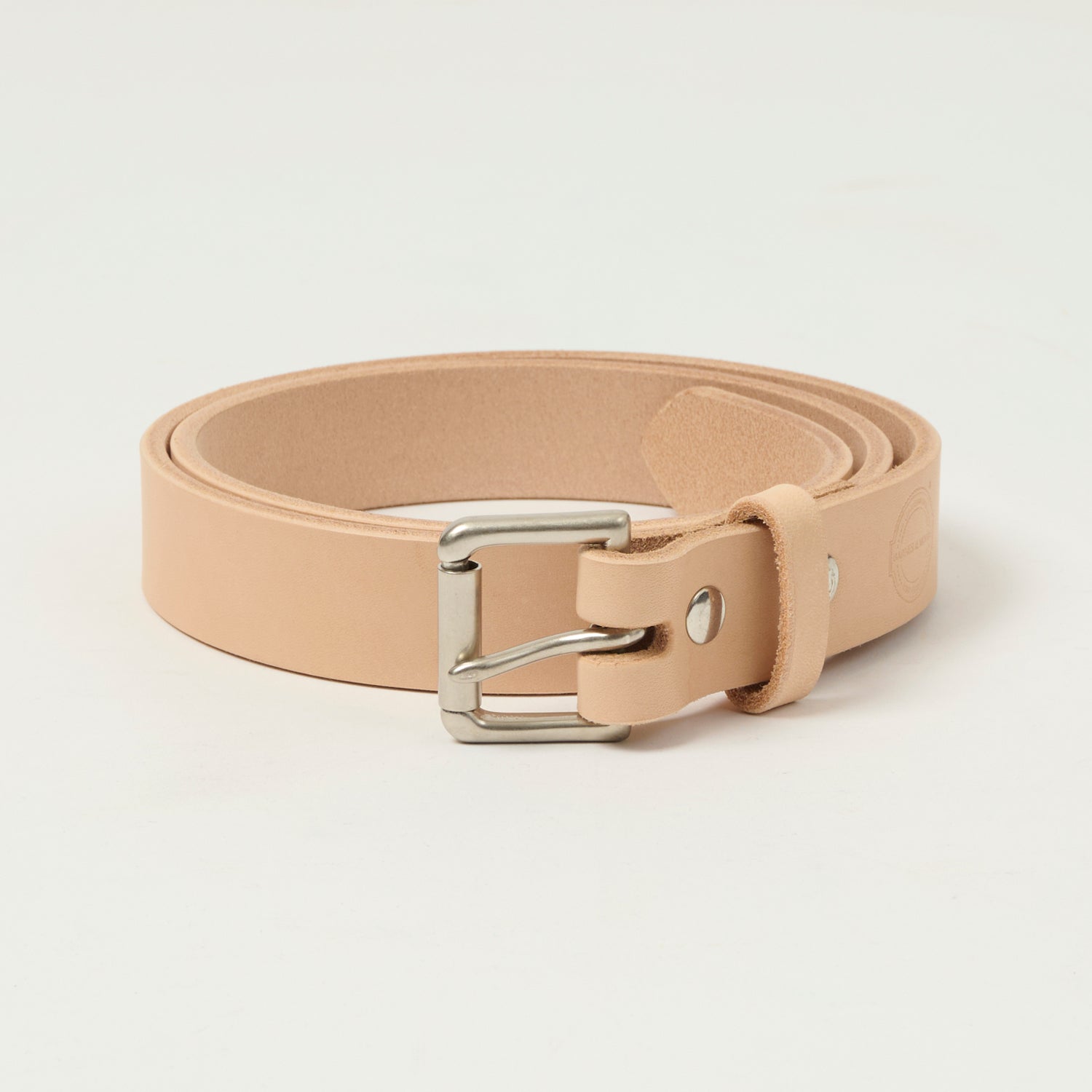 Barnes & Moore Slim Roller Belt - Natural/Nickel