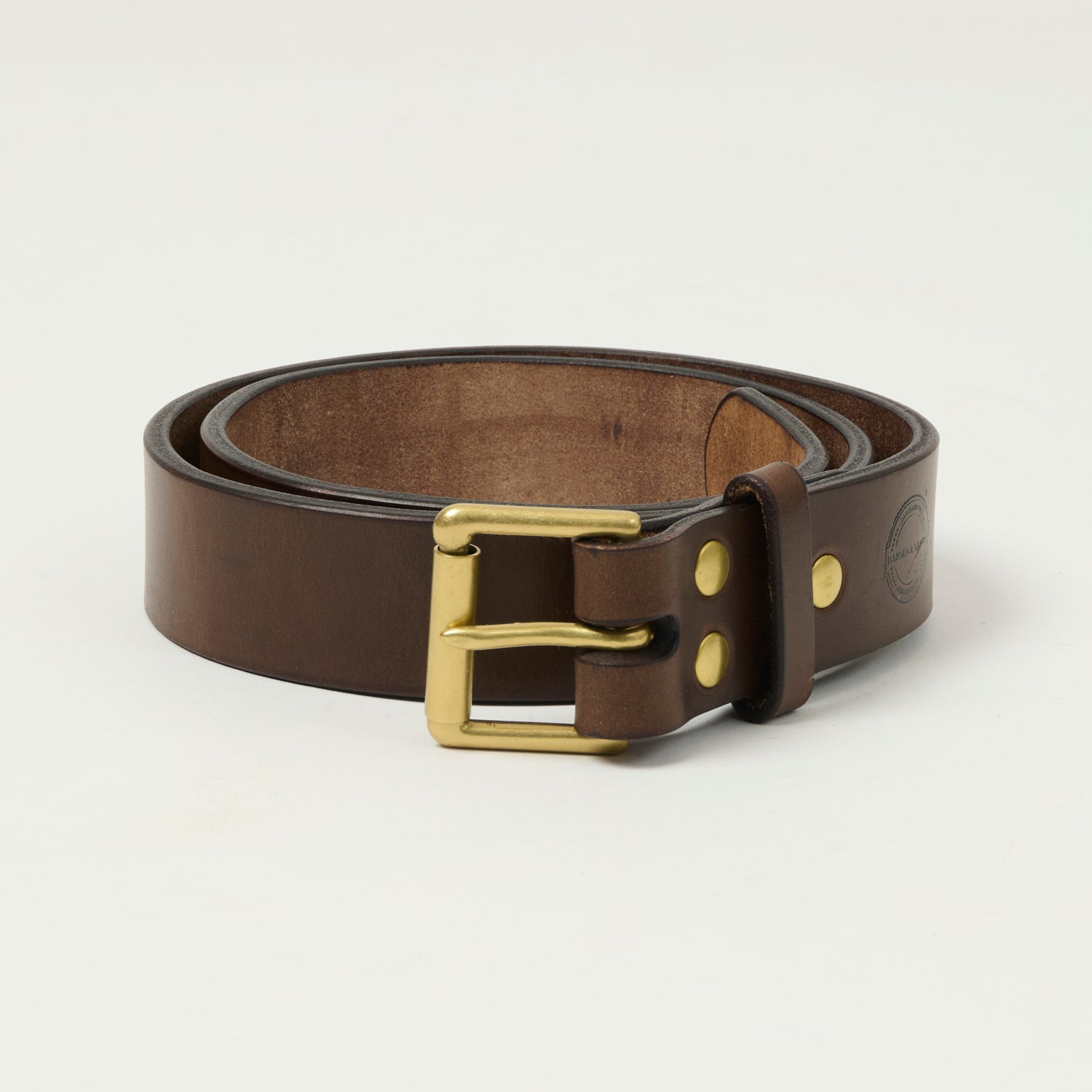 Barnes & Moore Roller Belt - Oak Bark Conker/Brass