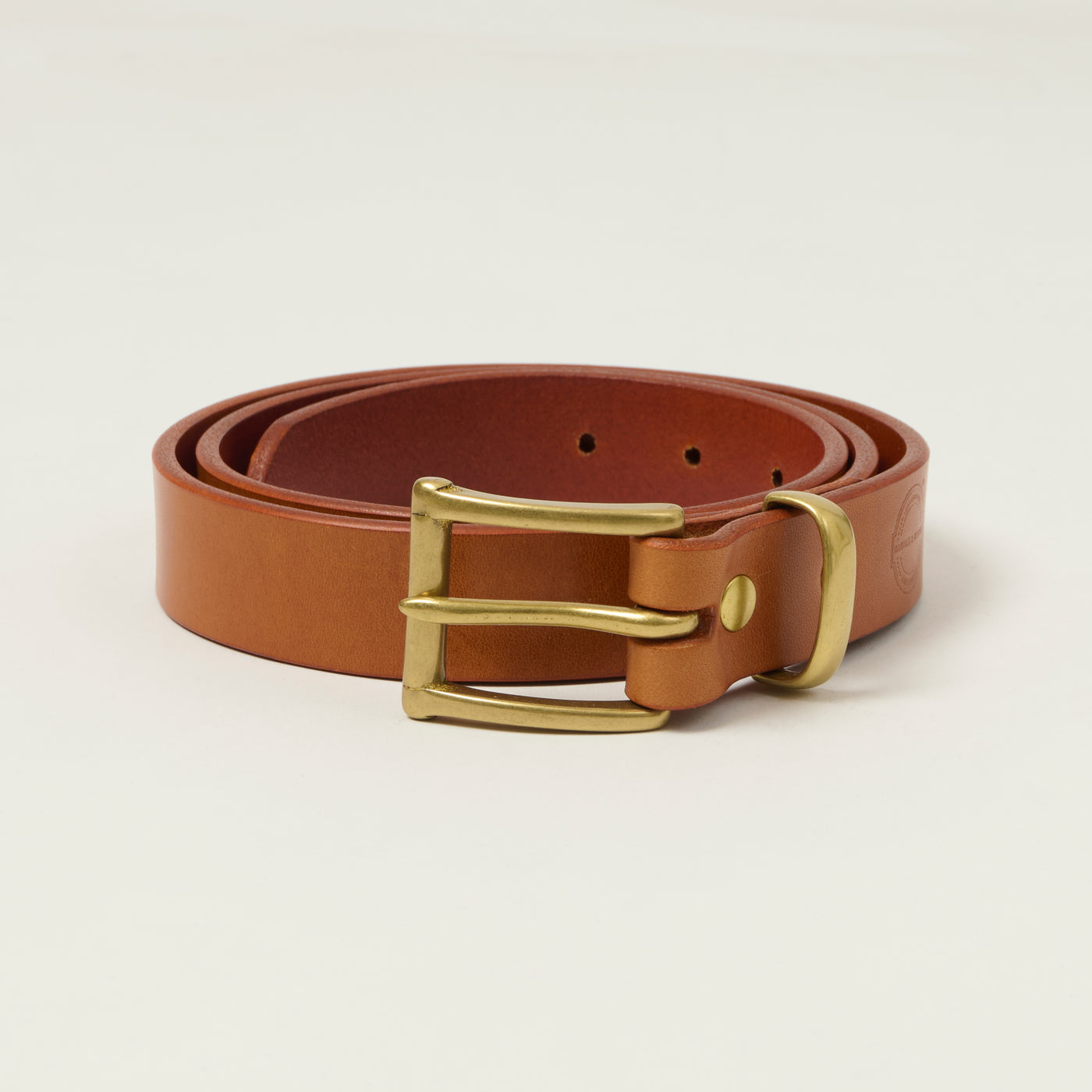 Barnes & Moore Slim Belt - Harness Tan/Brass