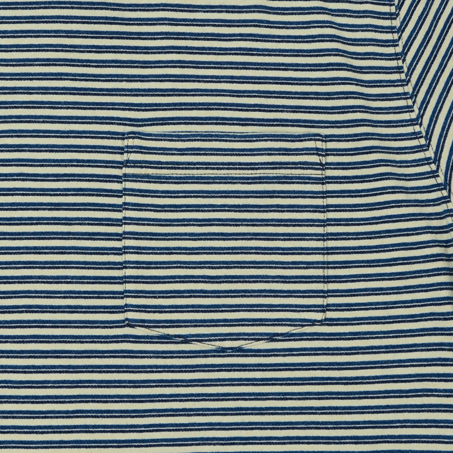 Beams Plus Stripe Pocket T-Shirt - Indigo/Off White