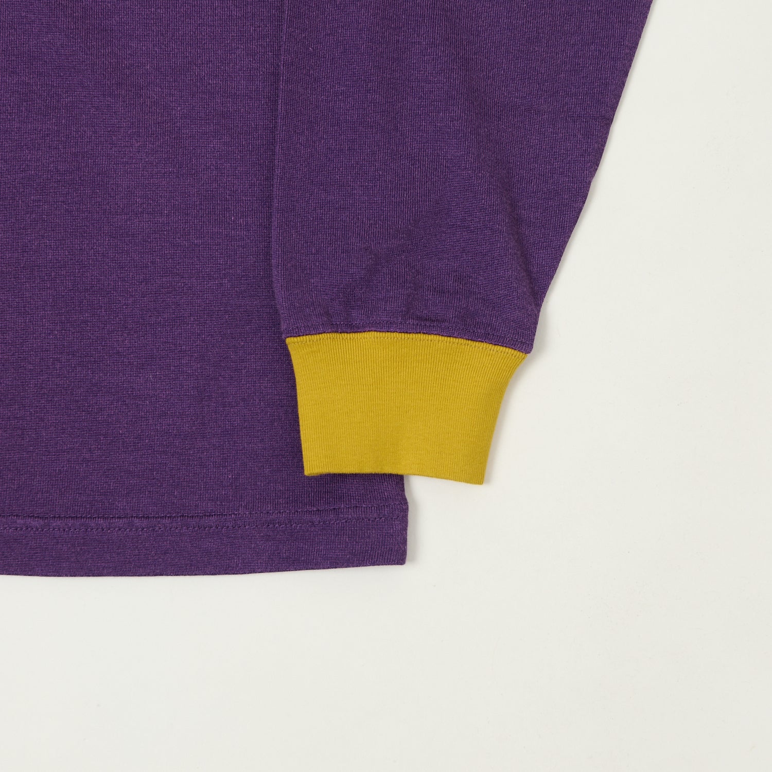 Beams Plus Two Tone Rayon Long Sleeve Pocket T-Shirt - Purple