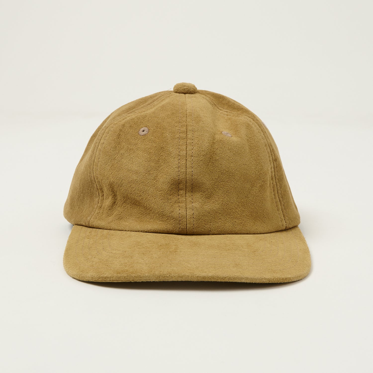 Beams Plus Suede Six Panel Baseball Cap - Camel