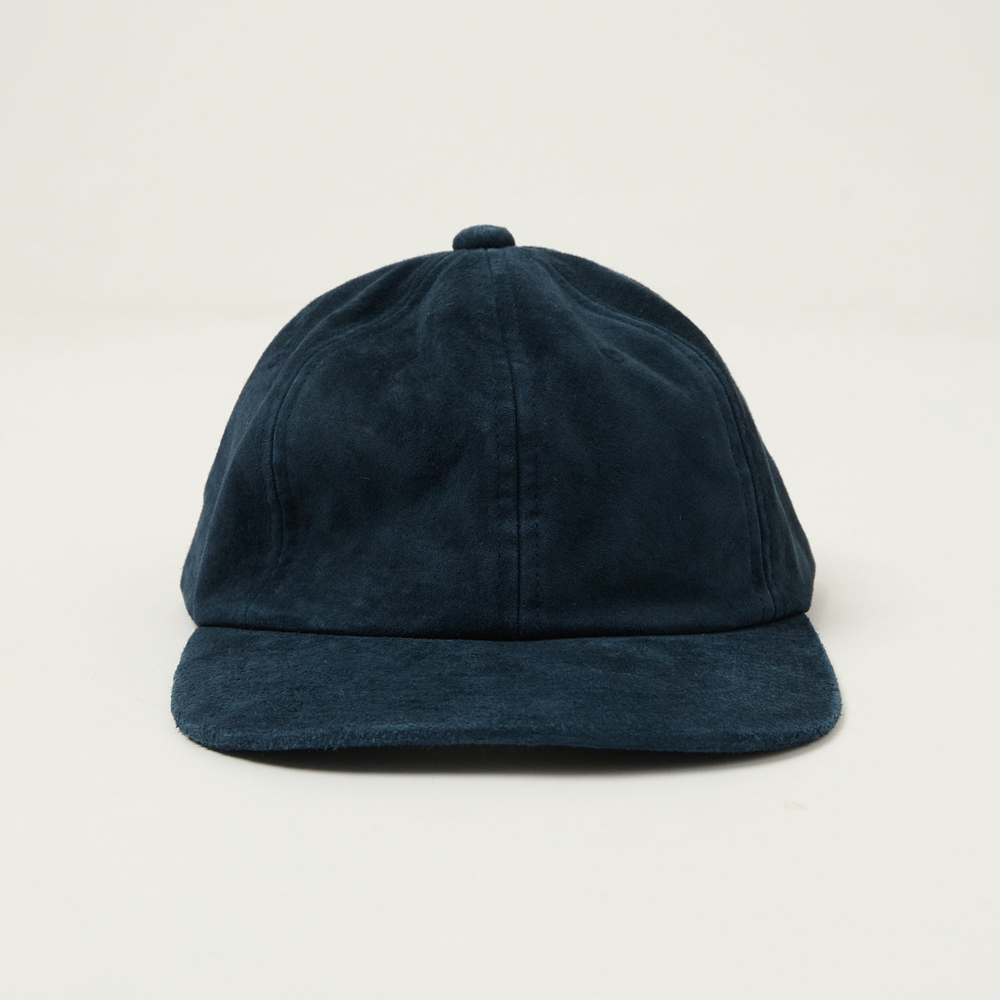 Beams Plus Suede Six Panel Baseball Cap - Navy