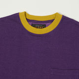 Beams Plus Two Tone Rayon Long Sleeve Pocket T-Shirt - Purple