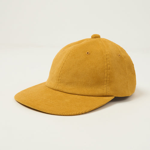 Beams Plus Corduroy Six Panel Baseball Cap - Mustard
