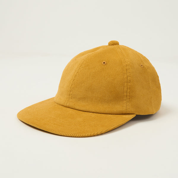 Beams Plus Corduroy Six Panel Baseball Cap - Mustard