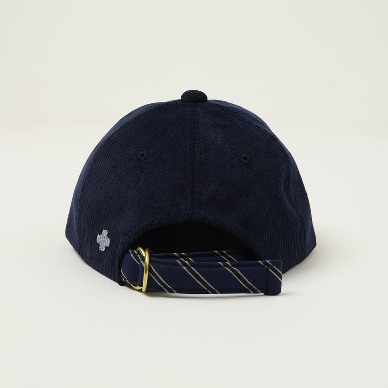 Beams Plus Corduroy Six Panel Baseball Cap - Navy