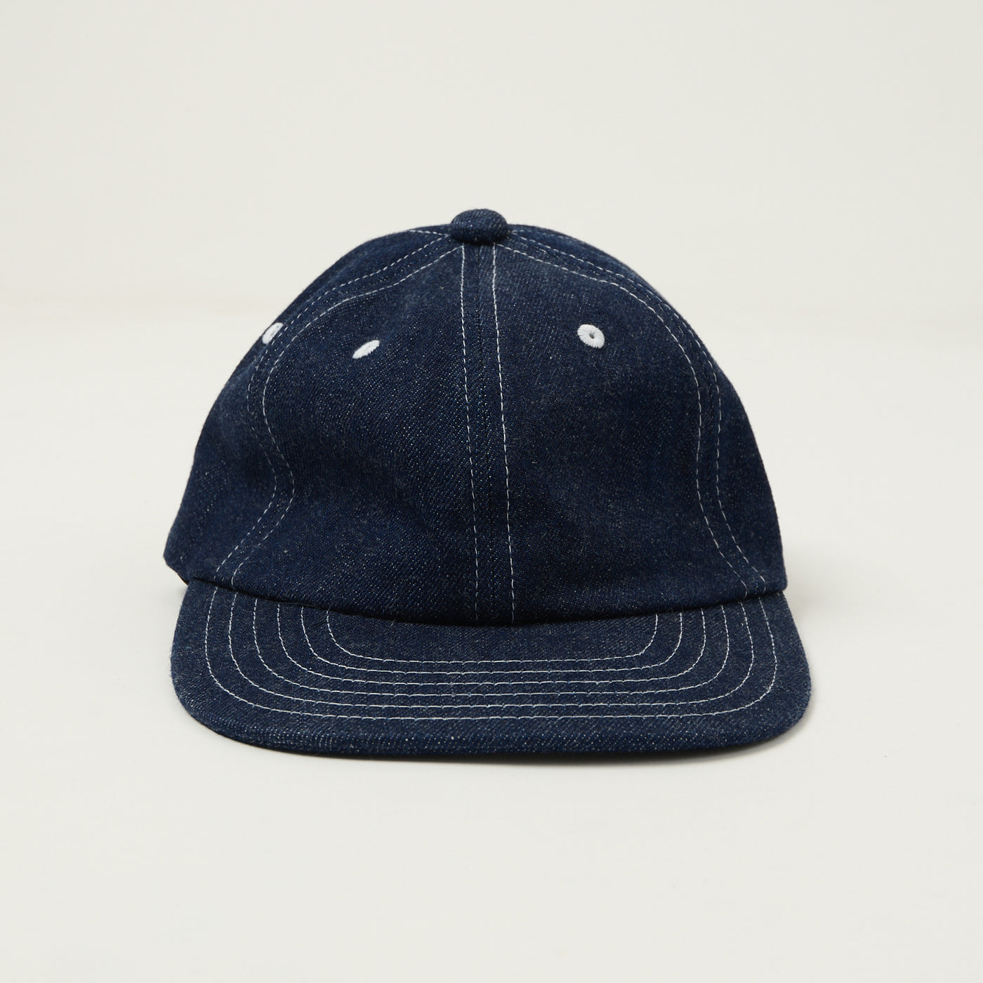 Beams Plus Denim Six Panel Baseball Cap - One Wash