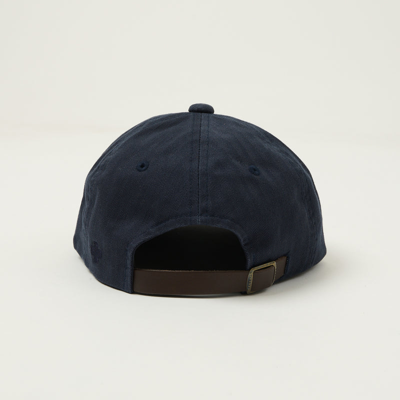 Beams Plus Herringbone Twill Six Panel Baseball Cap - Navy