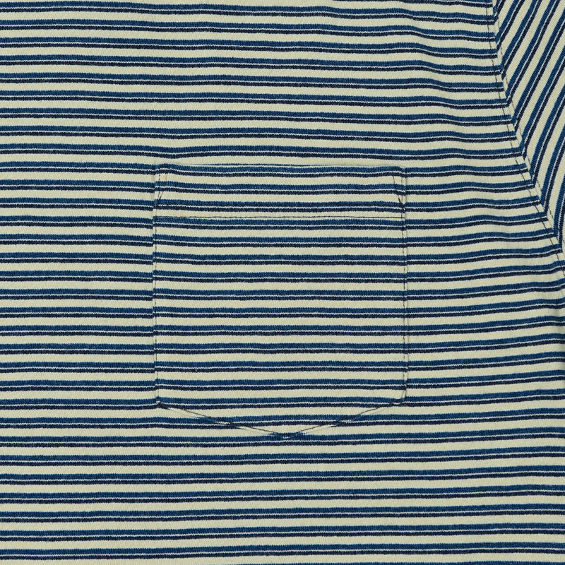 Beams Plus Stripe Pocket T-Shirt - Indigo/Off White
