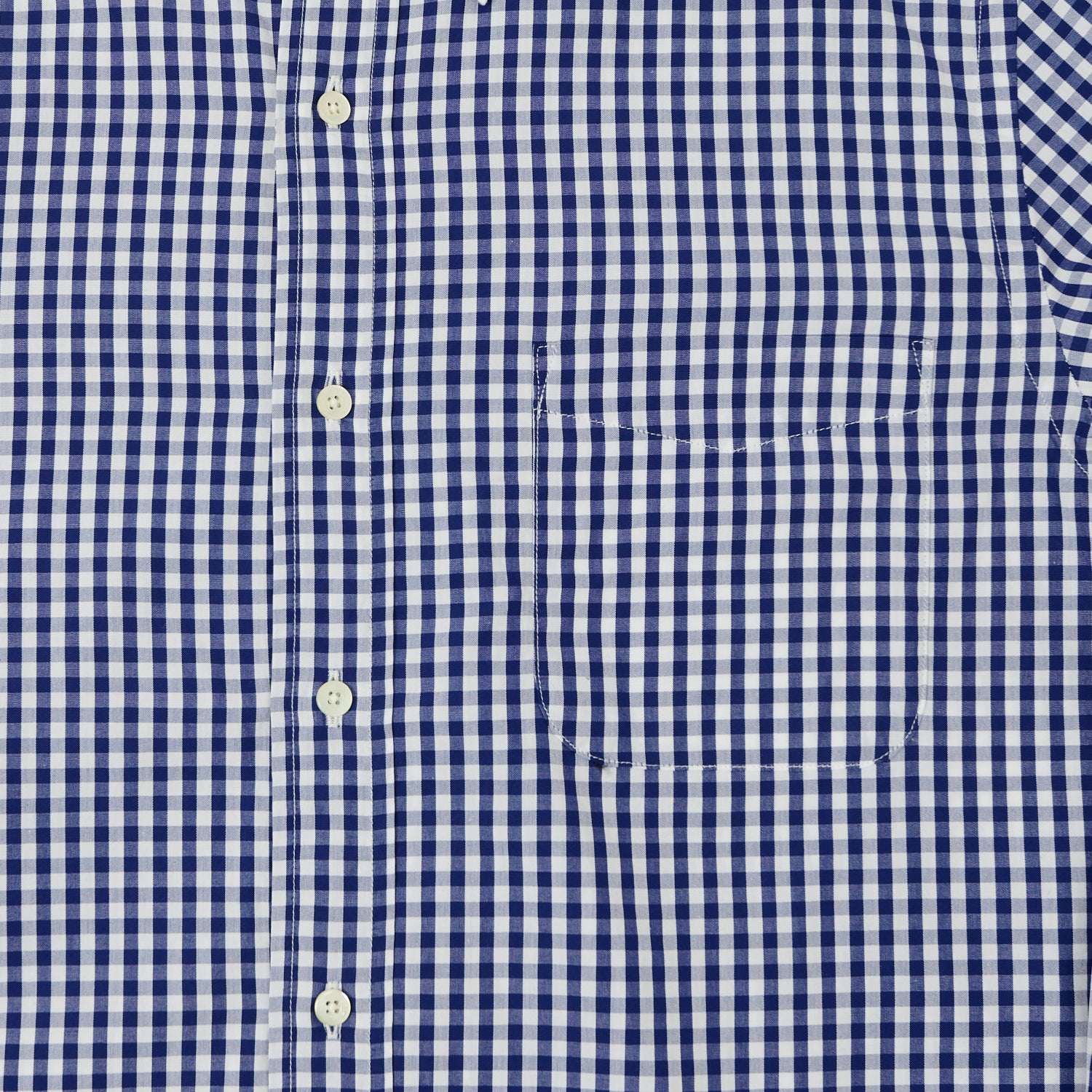 Beams Plus Superfine Button Down Gingham Shirt - Blue