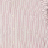 Beams Plus Button Down 'Candy Stripe' Oxford Shirt - Wine