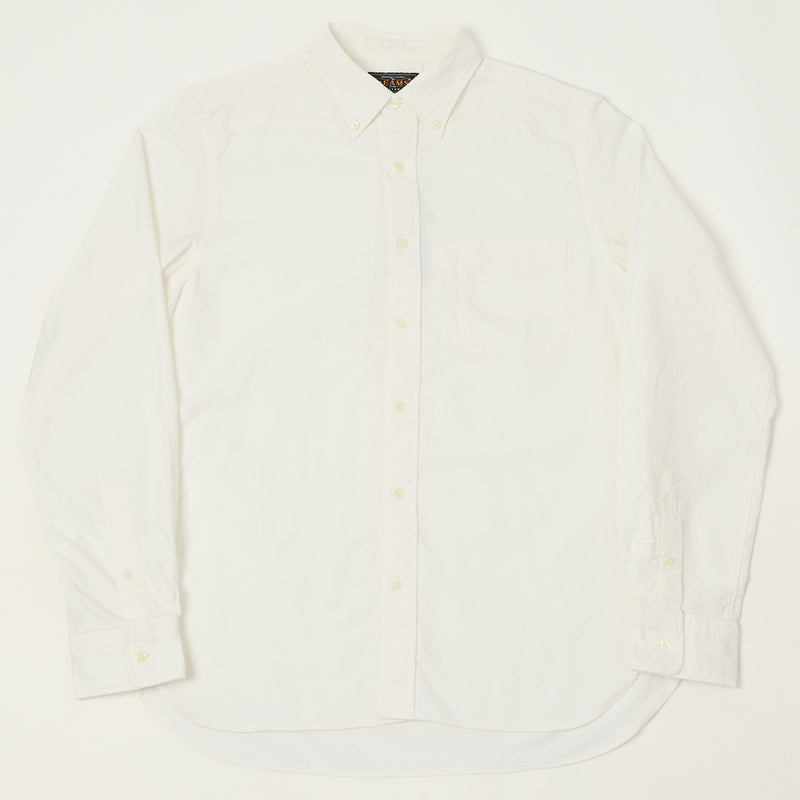 Beams Plus Button Down Oxford Shirt - White
