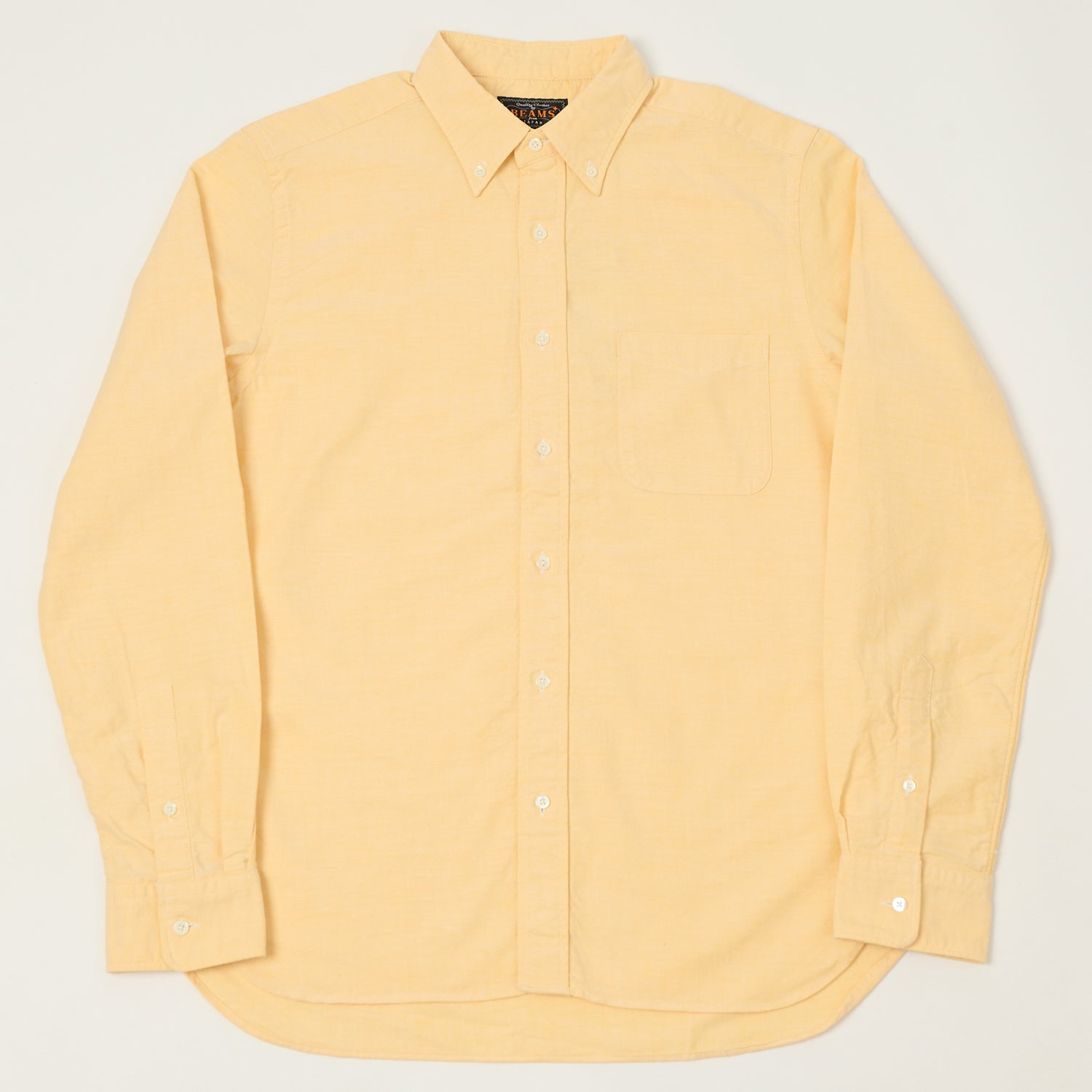 Beams Plus Button Down Oxford Shirt - Yellow