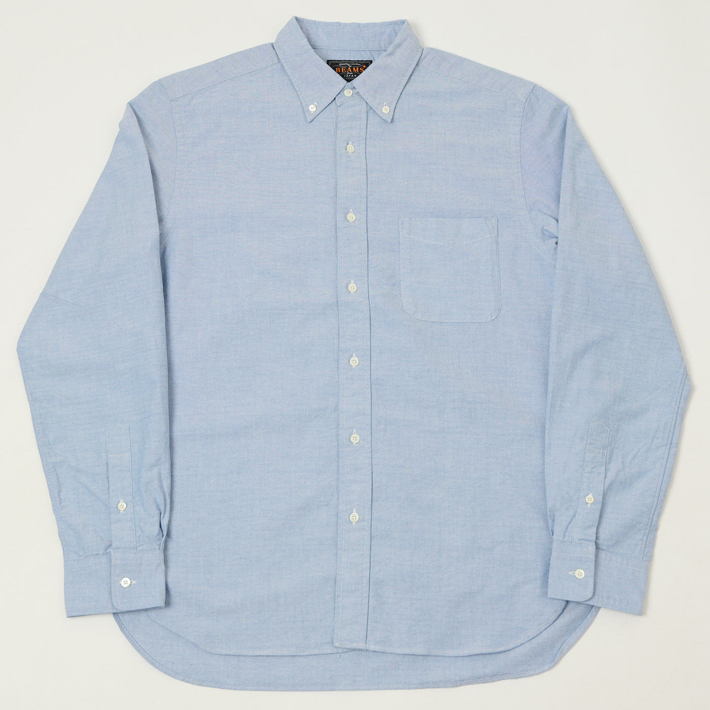 Beams Plus Button Down Oxford Shirt - Blue