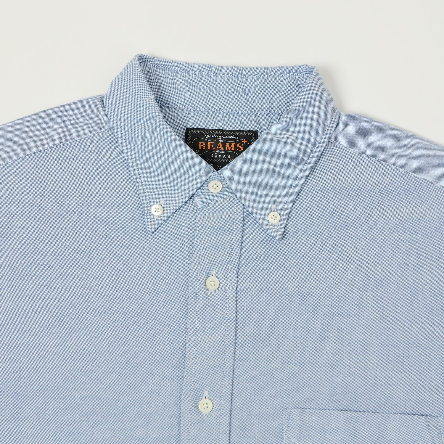 Beams Plus Button Down Oxford Shirt - Blue