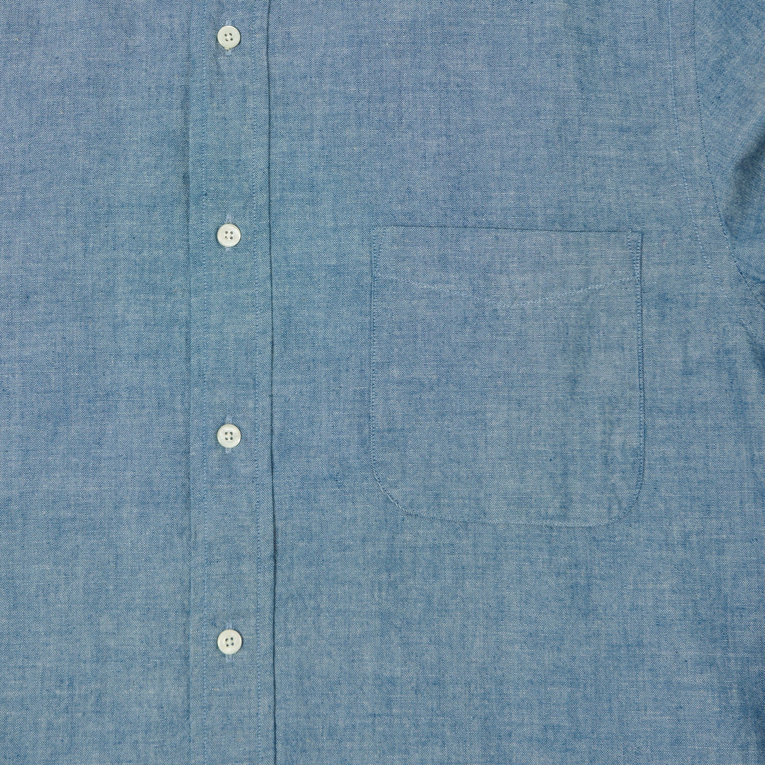 Beams Plus Button Down Chambray Shirt - Light Indigo